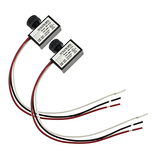 2 Pack Photoelectric Switch,Photoelectric Sensor,AC 120V Dusk to Dawn Sensor Light Photocell Sensor IP65 Waterproof Photo Control for Outdoor Light,50/60Hz UL Listed