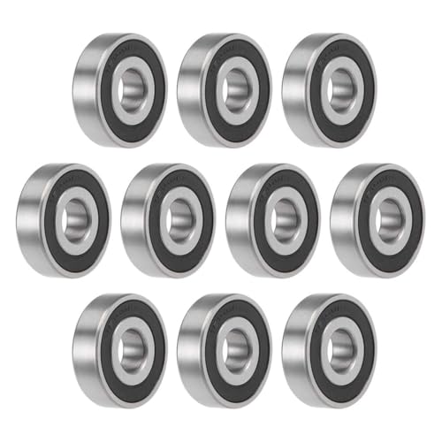Image of TOP-VIGOR 10Pcs 16100-2RS Deep Groove Ball Bearings, Z2 10mm x 28mm x 8mm Double Sealed Industrial Bearings, Chrome Steel P0(ABEC1) Skateboard Bearings for Electrical Instrument Equipment