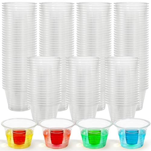 Coloch 200 Pack Plastic Bomber Cups Disposable Bomb Cups Clear Power Bomber Double Shot Glass for Shots Mixed Drinks Party