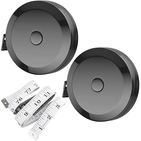 REIDEA 2 pcs Tape Measure 60 Inch, Retractable Double-Sided Scale Ruler Soft Sewing Measuring Tape - 60 inches 150cm for Sewing, Tailoring, Knitting, Weight Loss, Body Measurement (Black) Cover