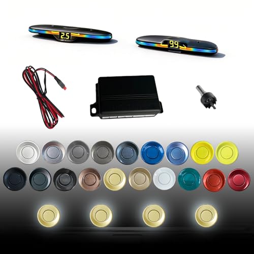 Image of Parking Sensor kit New Feature Rear with Selectable Distance in Feet, Bidirectional Display Options, and Customizable Numeric Orientation and There are 20 Color Probes to Choose from(Gold)