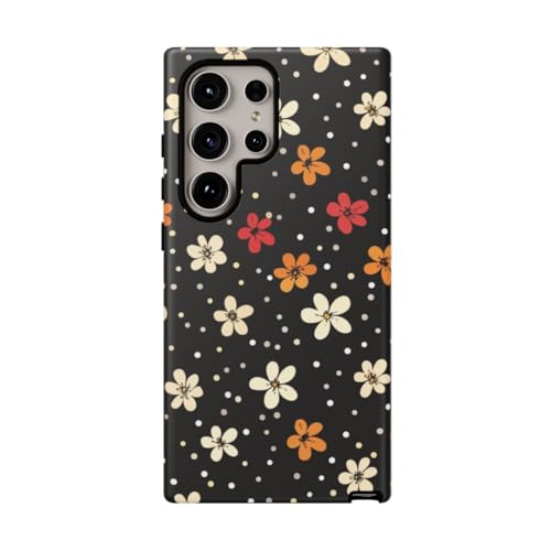 Coque rigide mate Samsung S24 Ultra anti-traces au motif petites fleurs colorées