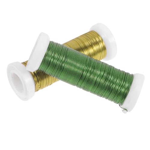 DOITOOL 2 Rolls Durable Floral Iron Wires for Flower Arrangement Artificial Flower Stems for Craft Projects Wreath Making and Floral Decorations