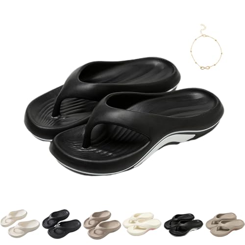 LOSD Pillow Arch Support Flip Flops for Women Men, 2025 Non Slip Soft Comfortable Walking Platform Sandals Beach Shoes