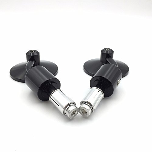 Hongk- Motorcycle Black A Set Cnc Black Rear View Handle Bar End Round Mirrors 7/8" Compatible With Aprilia Tuono Mana Dorsoduro Shiver Pegaso Sxv Scarabeo Sportcity Sr50R [B01Bi81Gd2] #TOP1