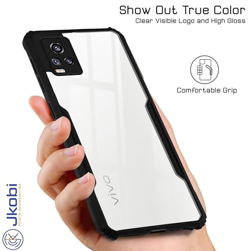 Image of Jkobi Back Cover Case for Vivo V20 (Shockproof with Polycarbonate Clear Panel | Professional Black)