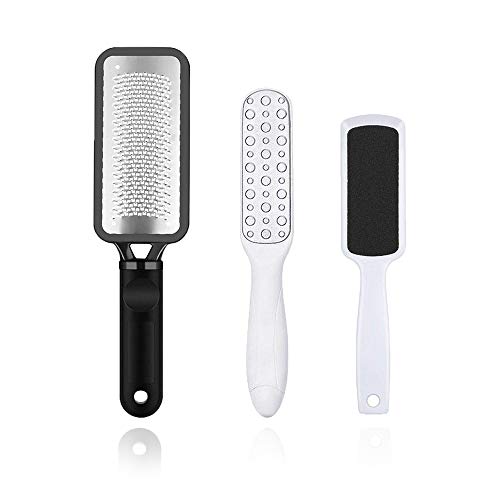 JMM Foot File Callus Remover for Feet, 3 PCS Stainless Steel Foot Rasp File Pedicure, Foot Grater/Scrubber Remove Dead Skin, Professional Foot Care Suitable for Dry and Wet Feet