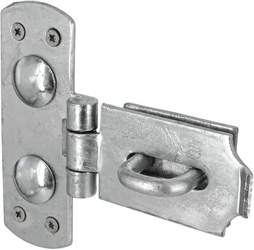 IRONTITE Vertical Hasp and Staple Heavy Duty | Galvanised Shed Door Lock and Gate Lock | Used with Padlock | Complete with Matching Screws | Interior Or Exterior Heavy Duty Hasp and Staple.