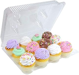 Detroit Forming DFI LBH9222 Plastic Container for 12 Cupcakes/Muffins - Pack of 5