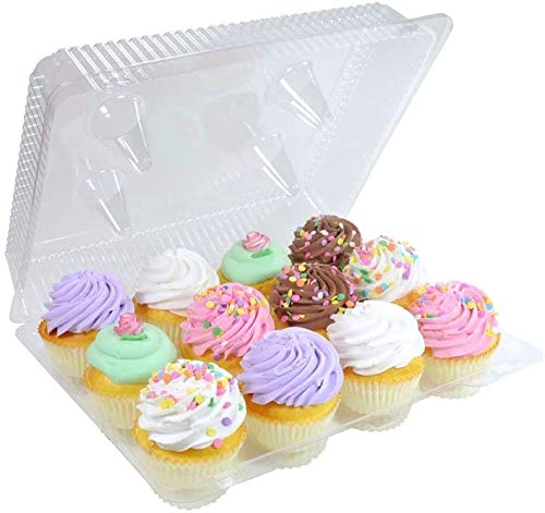 DFI Detroit Forming LBH9222 Plastic Container for 12 Cupcakes/Muffins - Pack of 5
