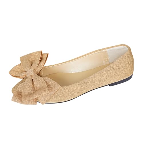 Women's Casual Flat Shoes Comfortable Slip On Walking Shoes for Women Stylish Everyday Wear with Bow Detail