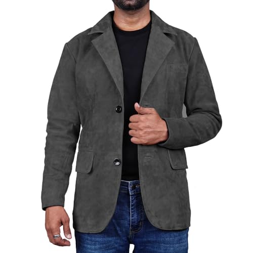 Image of Suede Leather Blazer for Men Suede Sport Coat for Men Blazer Suede Leather Jacket Blazer Coat for Men