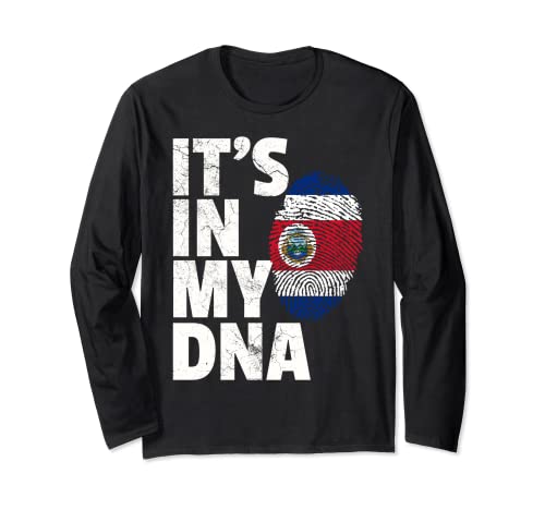 IT'S IN MY DNA Costa Rica Flag T Shirt Gift Country Souvenir Manga Larga