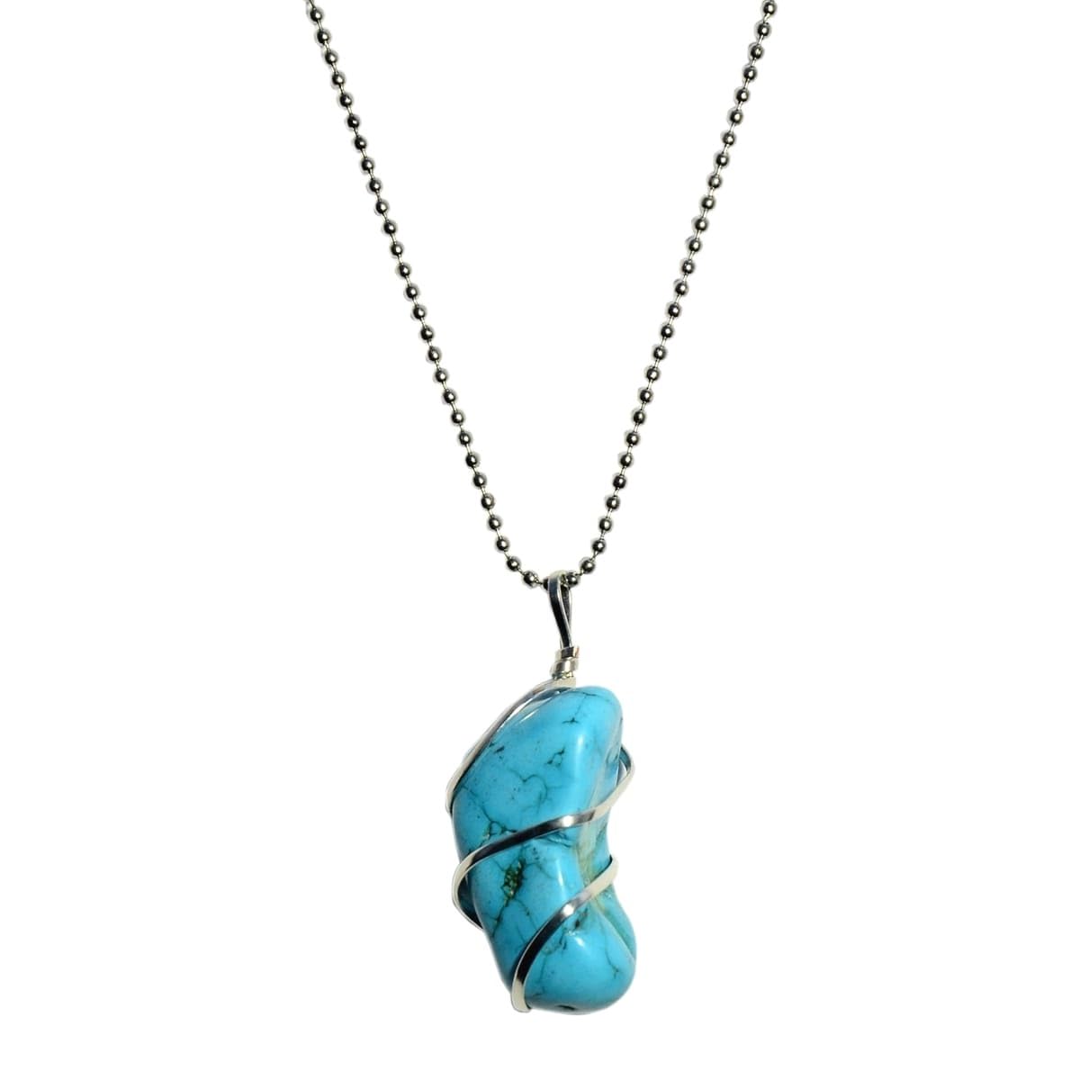 15 Grams Natural Turquoise Pendant for Men and Women in wire Wrap with Chain (Turquoise Locket)-image-37