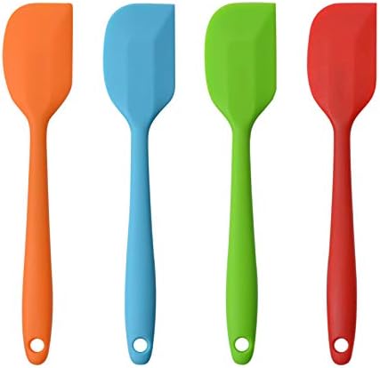 Silicone Spatulas, 11 inch Rubber Spatula Heat Resistant Seamless One Piece Design Non-Stick Flexible Scrapers Baking Mixing Tool (4 Piece)