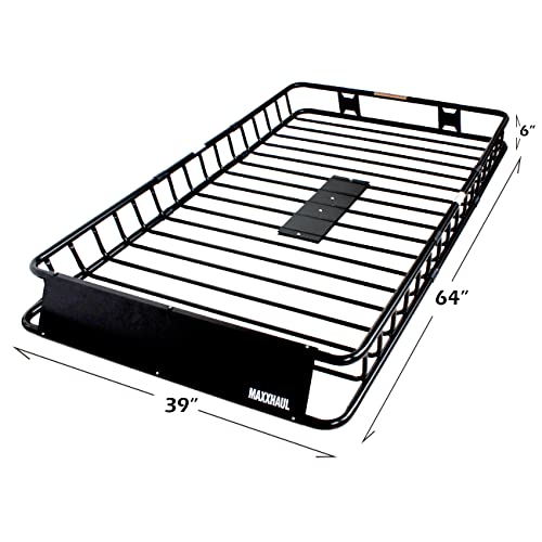 MAXXHAUL 50506 64" x 39" x 6" Heavy-Duty Universal Steel Roof Rack , Black
