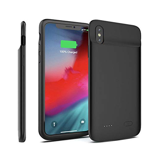 Idealforce Battery Case Compatible with iPhone Xs Max,5000mAh External Protective Backup Battery Pack Rechargeable Portable Charger Case for iPhone Xs Max