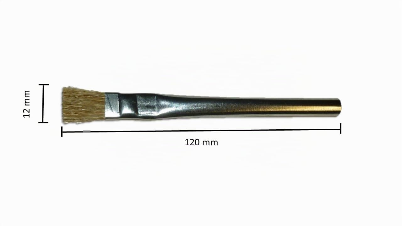 Lötpinsel 50-Stück 120mm, Naturborsten-Pinsel mit Blechhülsen-Stiel | Strapazierfähige Pinsel, für Bohrwasser, Lötwasser, Bohrmilch, Flussmittel und vieles mehr!