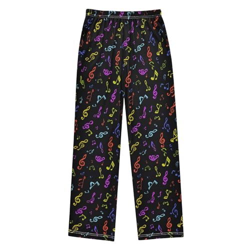 Pajama Pants Lounge Sleep PJ Bottoms Sleepwear Elastic Waist Drawstring S Musical Notes2