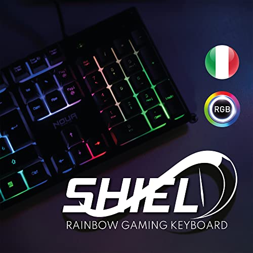 Shield Tastiera Gaming a Membrana Cablata USB, 105 Tasti, Retroilluminazione Arcobaleno, 19 Tasti Anti-Ghosting, Layout Italia, PC/Computer - Tastiera gaming - Immagine 1