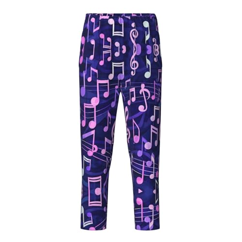 Pajama Pants Pajama Bottoms with Elastic Waistband Sleepwear Lounge Pants, Music Note