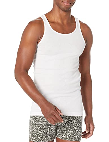 Image of Amazon Essentials Men's Lightweight Breathable Cotton Slim Fit Tank Undershirts, Pack of 6