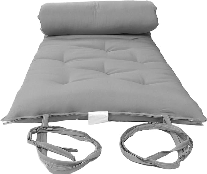 Soft Cotton Color Quilt | Foldable Light Weight Filled Cotton Quilt Mattress| Gadda | Furniture Traditional Japanese Floor Rolling Futon Mattress, Foldable Bed (72 x 36 inches) (Grey)
