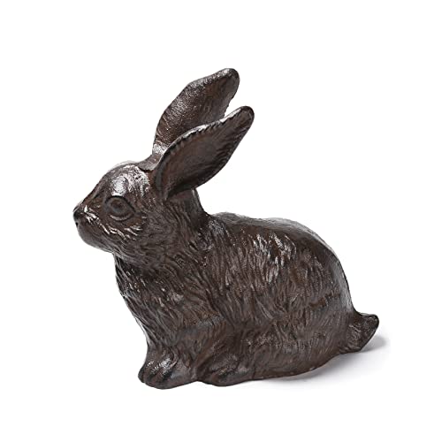 Brasstar Cast Iron Sitting Rabbit Statue Outdoor Garden Patio Yard Indoor Home Animal Figurine Decorative 8.4''(H) Tqgjpt305 #TOP2