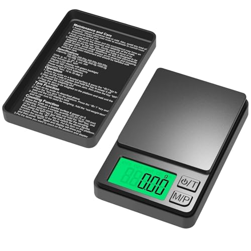 Pocket Scale Digital Jewelry Scale 200g 0.01g High Precision with Protective Cover, Portable Mini Gram Scale Food Scale for Coffee Spice Gold Coin, Backlit LCD, 7 Units, Tare Zero Function, Easy Use