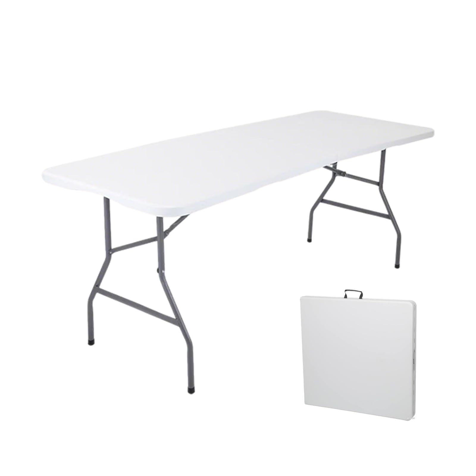 Wintline 6 Feet Folding Table,Portable Plastic Foldable Table with Steel Legs&Carrying Handle for Party,Dining,Indoor/Outdoor Picnic, Camping,Weddings