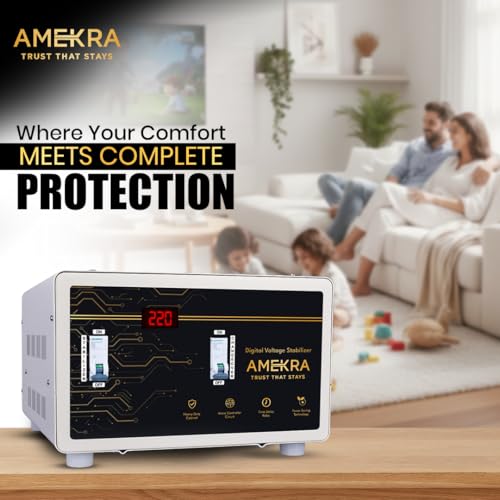 Image of 15KVA Voltage Stabilizer for Home & Office | Mainline Stabilizer 12000W | 130V-280V Working Range | Aluminium | Table Top | 5-Year Warranty
