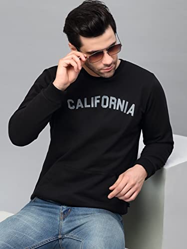 Image of Rigo Fleece Printed Round Neck Sweatshirt for Men | Full Sleeves Sweatshirt for Men | Casual Wear & Stylish Sweatshirts for Men