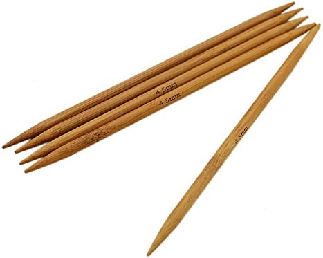 Miniatura 5 de Nuevo 11 tamaños 55 unids/set 5.1 in doble punta carbonizado bambú oscuro agujas de pátina tejer kit de herramientas nacionales 0.079 in-0.197 in FBA