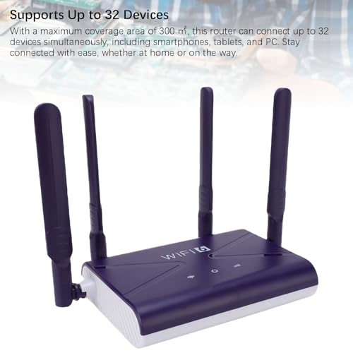 ROUTER WIFI 6 ROUTER 4G CPE LTE Dual Band Gaming Routerów, 2,4 GHz, 300 Mbps Odblokowania Mobilnego Routera Hotspot Wi -Fi z Gniazdem Karty SIM na Laptop Telefoniczny