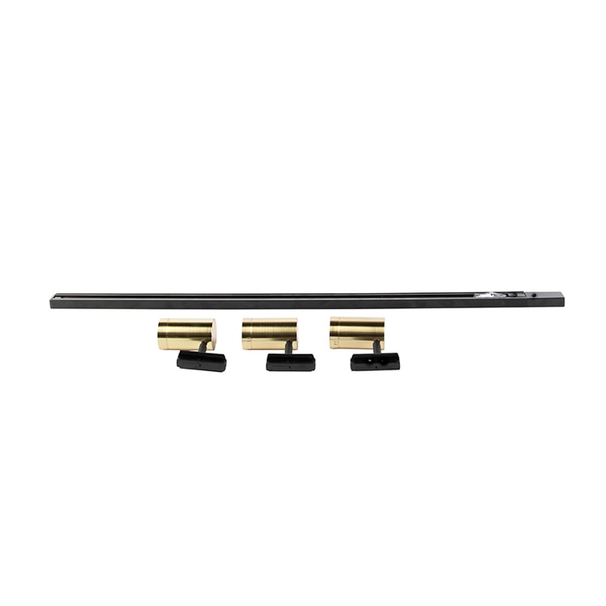 Qazqa jeana - Système sur rail spot luminaire plafond, plafonnier compatible pour led - 3 lumière - L 100 cm - Noir et Or - Moderne - éclairage intérieur - Salon I Chambre I Cuisine I Salle à manger