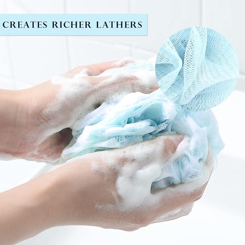 Image of GLUN High Cleansing Bath Large Loofah Sponge | Exfoliating Scrubber for Enhanced Lather & Smooth Skin Pack of 2