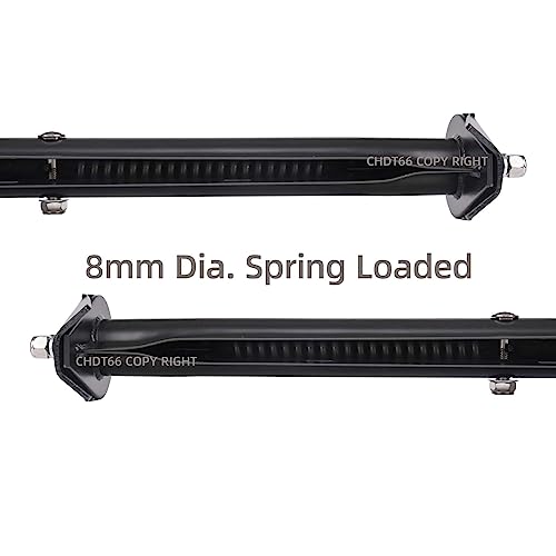 Image of Mud Flap Hangers for Semi Trucks, 1-1 /8 inch Bolt Spacing, Black, Round Tube Angled Down Type, Bracket Length: 27.5 inch, w /All Hardware, Mud Flap Brackets Kit, 2 PCS Package