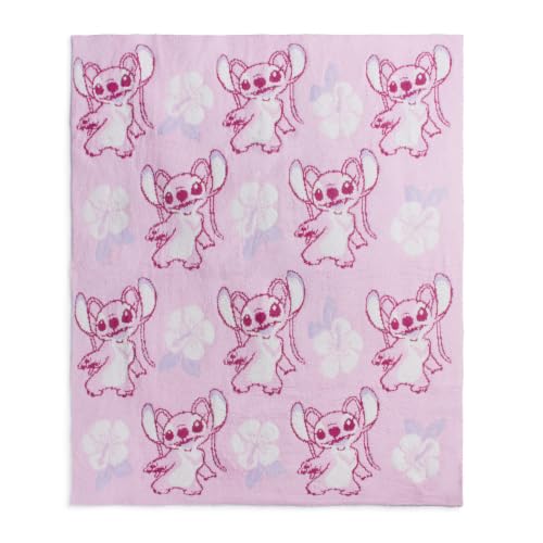 Image of Jay Franco Kids Feather Knit Blanket - 50 inch x 60 inch Inch Soft & Cozy Plush Throw for Bedroom & Couch Decor, Official Licensed Product, Pink - Lilo and Stitch