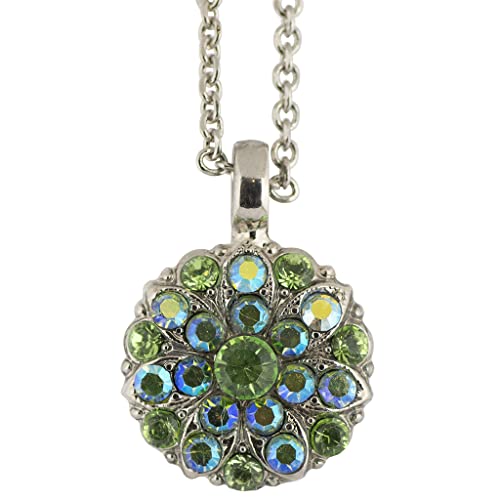 Mariana Jewelry Guardian Angel Green Necklace, Rhodium Plated with Crystal, Nature Collection 5212 214AB SP,Purple(MAR-N-5212 214AB RO)