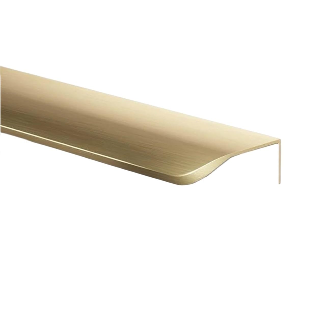 MOHUIED Recessed Handle 80mm-1200mm Invisible Aluminum Cabinet Handles Curved Edge-Sealed Bar Wardrobe Pulls, No Drilling(Brushed Gold,1200MM)