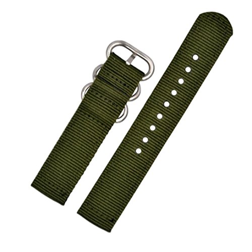 Cebbay Liquidación nylon unisex correa 20MM hebilla de nylon de acero inoxidable moda casual (Verde)