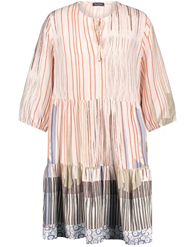 Samoon Damen 880008-21211 Kleid, Offwhite Gemustert, 44 Große Größen EU