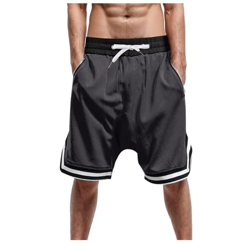 KBOPLEMQ Basketball Shorts Herren Sportshorts Kurz Hosen Streifen...
