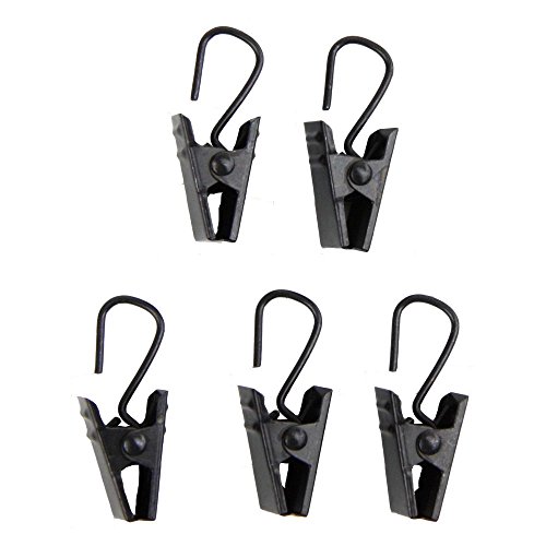 Rod Desyne Black Metal Curtain Clips (Set of 24) 15-12