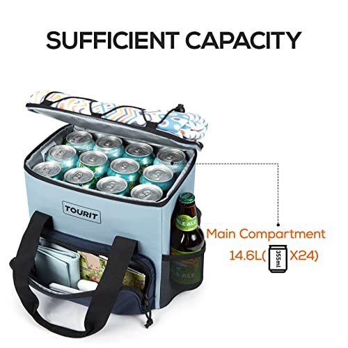 Image of TOURIT Small Soft Cooler Bag Insulated, 24 /35 /46-Can Lunch Cooler Bag, Ice Chest, 14.6 /24 /32L Leakproof & Portable Coolers for Picnic, Beach, Camping, Work, Travel, Trip