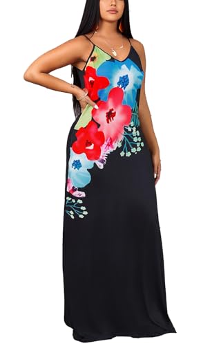Image of SheKiss 2026 Women's Casual Summer Floral Long Maxi Dresses Floor Length Sleeveless Plus Size Sundresses