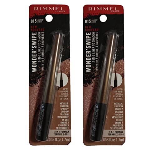 Pack Of 2 Rimmel London Wonder Swipe 2-In-1 Liner To Shadow, Locked N' Loaded # 015 #TOP1