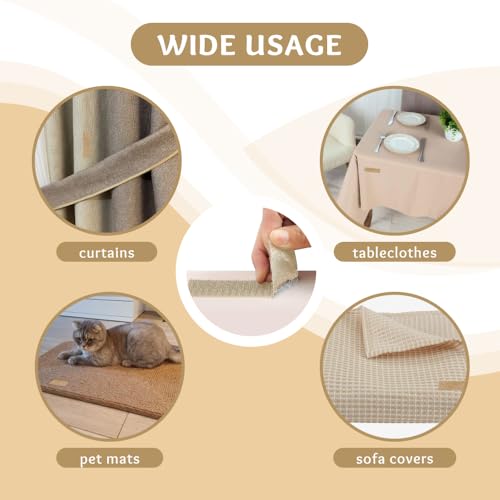 Image of 1.5 inch x 1 Yards Beige Wide Hook and Loop with Self Adhesive Tape Strong Sticky Back Roll Nylon Heavy Duty Strips Excellent Grip Fabric Softener for Home Office School Car Craft Organizer