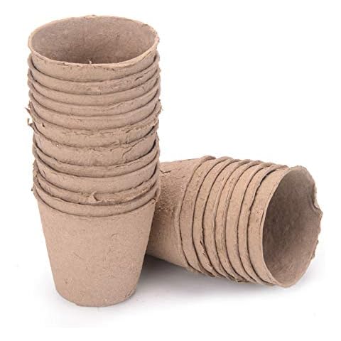 DADEA 25 pcs Plants Large Peat Pots,Plantable Pots for Starting Seeds Herbs Vegetables & Tomato Seedlings,Organic Biodegradable Eco Friendly Cover