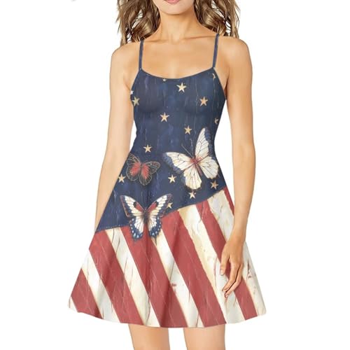 Image of Cozeyat Women Girls Summer Sleeveless Dress Casual Swing Beach Cover Up Knee Length Dresses,Large Size XS-4XL
